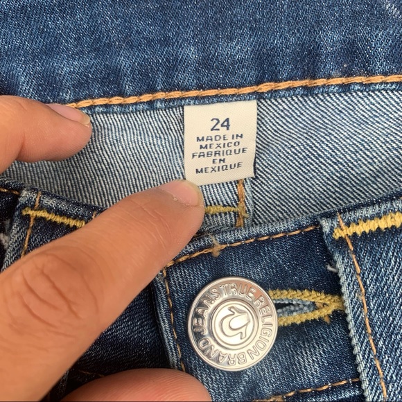 NWT True Religion Cut Off Slim Straight Jeans size 24 - Picture 6 of 8